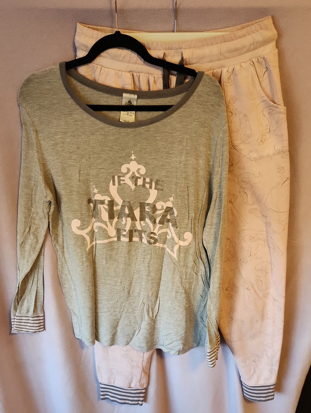 Disney Princess Gray and Pink Pajama Set